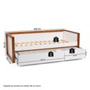 Ver imagem 4 de Cama de Solteiro 2 Gavetas Madeira Maciça e MDF Craft Branco/Garapa