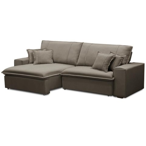 Sofá Retrátil Reclinável para Sala 3 Lugares 250cm Varsov F04 Veludo Marrom Claro - Lyam Decor