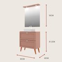 Ver mais imagens de Gabinete para Banheiro com Tampo Cuba e Espelheira 80cm Retro Mdf Rosa Milano - On Móveis