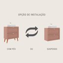 Ver imagem 7 de Gabinete para Banheiro com Tampo Cuba e Espelheira 80cm Retro Mdf Rosa Milano - On Móveis