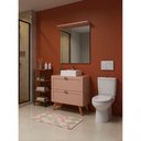 Ver imagem 4 de Gabinete para Banheiro com Tampo Cuba e Espelheira 80cm Retro Mdf Rosa Milano - On Móveis
