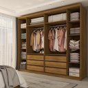 Ver imagem 2 de Guarda-roupa Casal Florada 6 Portas 6 Gavetas Nature/champanhe - Panorama Móveis
