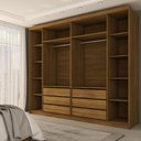 Ver imagem 5 de Guarda-roupa Casal Florada 6 Portas 6 Gavetas Nature/champanhe - Panorama Móveis