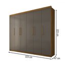 Ver imagem 4 de Guarda-roupa Casal Florada 6 Portas 6 Gavetas Nature/champanhe - Panorama Móveis