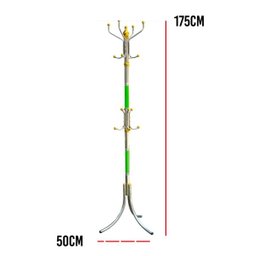 Cabideiro de Chão Aço Inox Cabide Porta Casaco Bolsa 16 ganchos Pendurar Roupas Organizador - 2