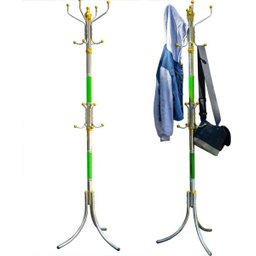 Cabideiro de Chão Aço Inox Cabide Porta Casaco Bolsa 16 ganchos Pendurar Roupas Organizador - 5