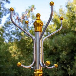 Cabideiro de Chão Aço Inox Cabide Porta Casaco Bolsa 16 ganchos Pendurar Roupas Organizador - 5