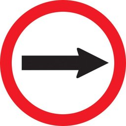 Placa Poliestireno 45cm Sentido Obrigatório - 1