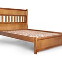 Ver imagem 3 de Cama Queen Nathalia 160cm Peseira Baixa Madeira Maciça Marrom/Mogno Mel
