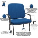 Ver imagem 5 de Kit Cadeira de Escritório Giratória e 2 Cadeiras Fixas Preta Magno P03 Crepe Azul - Lyam Decor