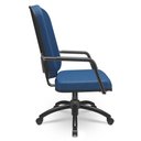 Ver mais imagens de Kit Cadeira de Escritório Giratória e 2 Cadeiras Fixas Preta Magno P03 Crepe Azul - Lyam Decor