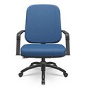 Ver imagem 2 de Kit Cadeira de Escritório Giratória e 2 Cadeiras Fixas Preta Magno P03 Crepe Azul - Lyam Decor