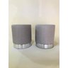 Kit 2 Puff Linho com Base Prata - 5