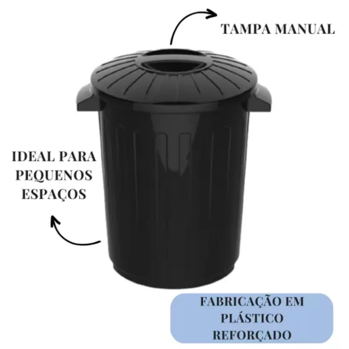Cesto de Lixo Higiênico 30 Litros de Plástico com Tampa - 4