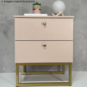 Ver imagem 2 de Mesa de Cabeceira Industrial Mdf com Pés Metalon Dourado Plancasa Sal Rosa