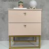 Mesa de Cabeceira Industrial Mdf com Pés Metalon Dourado Plancasa Sal Rosa - 2