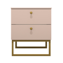 Ver imagem 1 de Mesa de Cabeceira Industrial Mdf com Pés Metalon Dourado Plancasa Sal Rosa