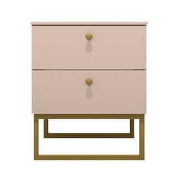 Mesa de Cabeceira Industrial Mdf com Pés Metalon Dourado Plancasa Sal Rosa - 1