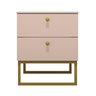 Mesa de Cabeceira Industrial Mdf com Pés Metalon Dourado Plancasa Sal Rosa - 1