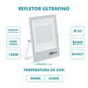 Ver imagem 2 de Refletor Ultrafino LED Bivolt Branco 6500K 100W 8000 Lúmens