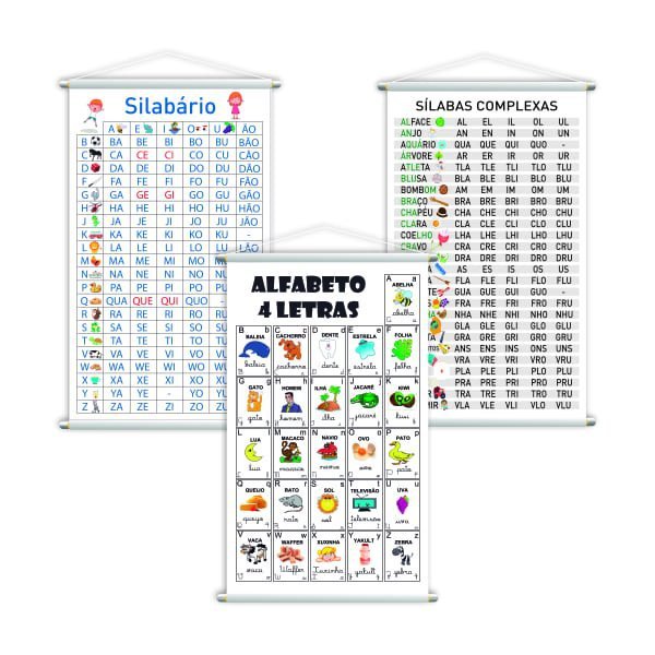 Silabário + Complexo + Alfabeto Kit 3 Banners 80x50cm - 1