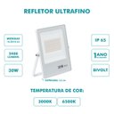 Ver imagem 2 de Refletor Ultrafino Led Bivolt Branco 6500k 30w 2400 Lúmens