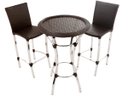 Ver imagem 1 de Conjunto de 2 Banquetas e Bistrô em Alumínio para Cozinha, Balcão, Edícula - Vinho Dark