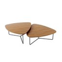Ver imagem 3 de Kit 2 Mesas de Centro para Decoração Sala de Estar Metal Preto Design Orgânico Capri - Louro Freijó