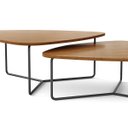 Ver imagem 4 de Kit 2 Mesas de Centro para Decoração Sala de Estar Metal Preto Design Orgânico Capri - Louro Freijó