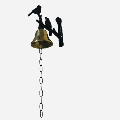 Sino Parede Bronze Passarinhos Canarinhos Pretos Sítios Casa