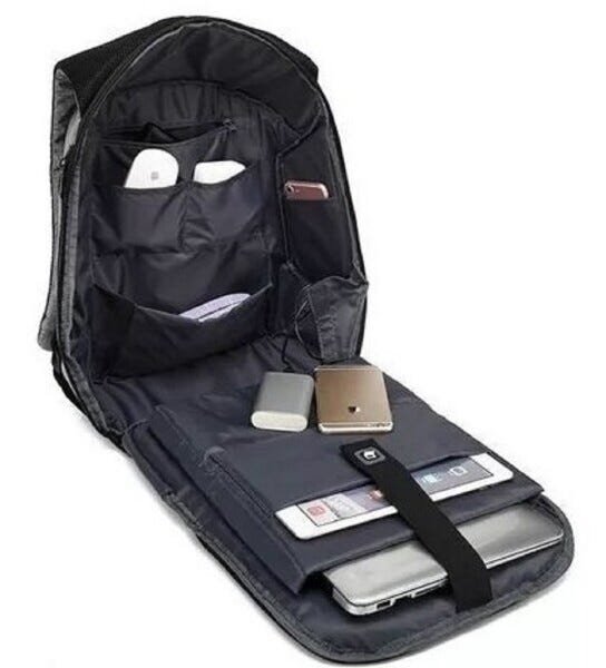 Mochila Notebook Executiva Impermeável Anti Furto Cadeado - Preto - 2