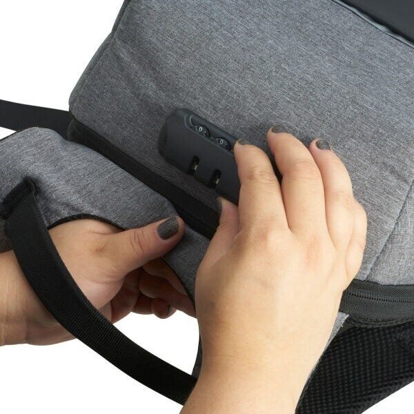Mochila Notebook Executiva Impermeável Anti Furto Cadeado - Preto - 4