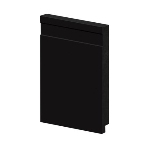 Rodapé Poliestireno Liso Preto 15cm Br 2,40m - Arquitech 50015