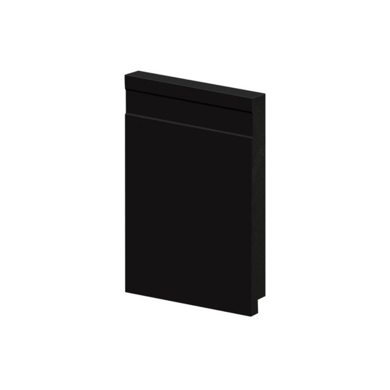 Rodapé Poliestireno Liso Preto 15cm Br 2,40m - Arquitech 50015