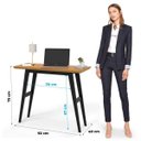 Ver imagem 4 de Escrivaninha Harvard 9040 Tampo Mdf 30mm Pé em Madeira Tampo Freijo/pé Preto Ofertamo