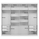 Ver imagem 3 de Guarda Roupa Casal com Cômoda Master New 8 Portas de Bater 4 Gavetas MDP Branco Brilho Santos Andir