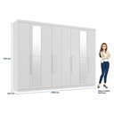 Ver imagem 2 de Guarda Roupa Casal com Cômoda Master New 8 Portas de Bater 4 Gavetas MDP Branco Brilho Santos Andir