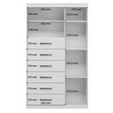 Ver imagem 5 de Guarda Roupa Casal com Cômoda Master New 8 Portas de Bater 4 Gavetas MDP Branco Brilho Santos Andir
