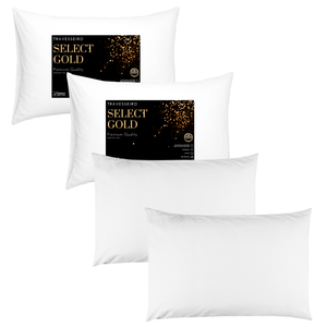 Kit 2 Travesseiros Select Gold Antialérgico com 2 Fronhas 100% Algodão Percal 150 Fios
