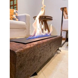 Lareira Ecológica no Dormente com Rodinhas e Queimador em Ferro - 70 x 22 cm - Bromo - 1
