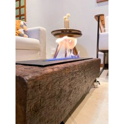 Lareira Ecológica no Dormente com Rodinhas e Queimador em Ferro - 70 x 22 cm - Bromo - 4