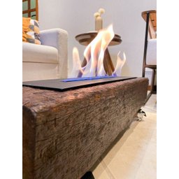 Lareira Ecológica no Dormente com Rodinhas e Queimador em Ferro - 70 x 22 cm - Bromo - 2