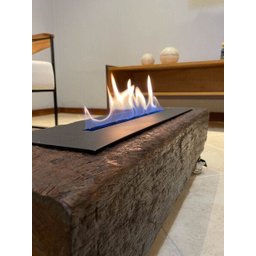 Lareira Ecológica no Dormente com Rodinhas e Queimador em Ferro - 70 x 22 cm - Bromo - 6