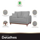 Ver mais imagens de Sofa Sena 2 Lugares Base de Madeira para Sala Hotel Linho Cinza