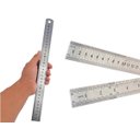 Ver imagem 2 de Kit Com 4 Réguas Metal Leve De Aço Inoxidável Tamanho 30 cm Marcação Baixo Relevo Escolar Escritório