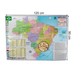 Mapa do Brasil Político Rodoviário e Estatístico Edição Atualizada 2022 Marcação Divisão Entre Estad - 2