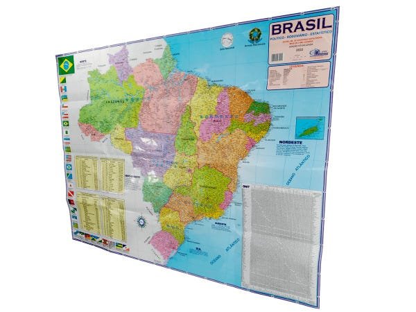 Mapa do Brasil Político Rodoviário e Estatístico Edição Atualizada 2022 Marcação Divisão Entre Estad - 3