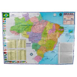 Mapa do Brasil Político Rodoviário e Estatístico Edição Atualizada 2022 Marcação Divisão Entre Estad - 1
