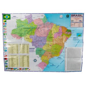 Mapa do Brasil Político Rodoviário e Estatístico Edição Atualizada 2022 Marcação Divisão Entre Estad