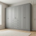 Ver imagem 1 de Guarda Roupa Casal 6 Portas 4 Gavetas 262cm com Cabideiro